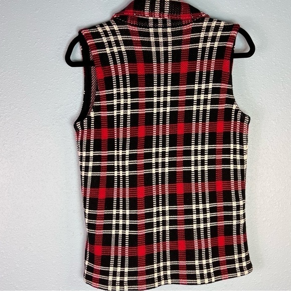 CLEARANCE CHAPS PLAID HOLIDAY VEST ASYMMETRICAL ZIPPER SIZE SMALL NWT - Picture 4 of 7